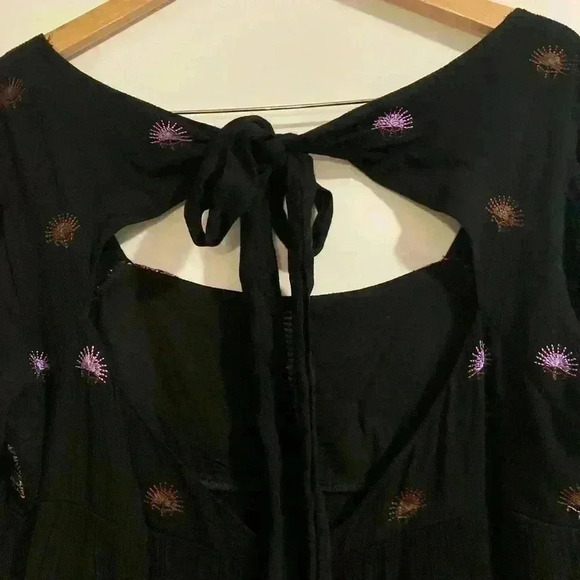 Free People Rhiannon Embroidered Babydoll Long Sleeve boho Dress - Picture 5 of 11